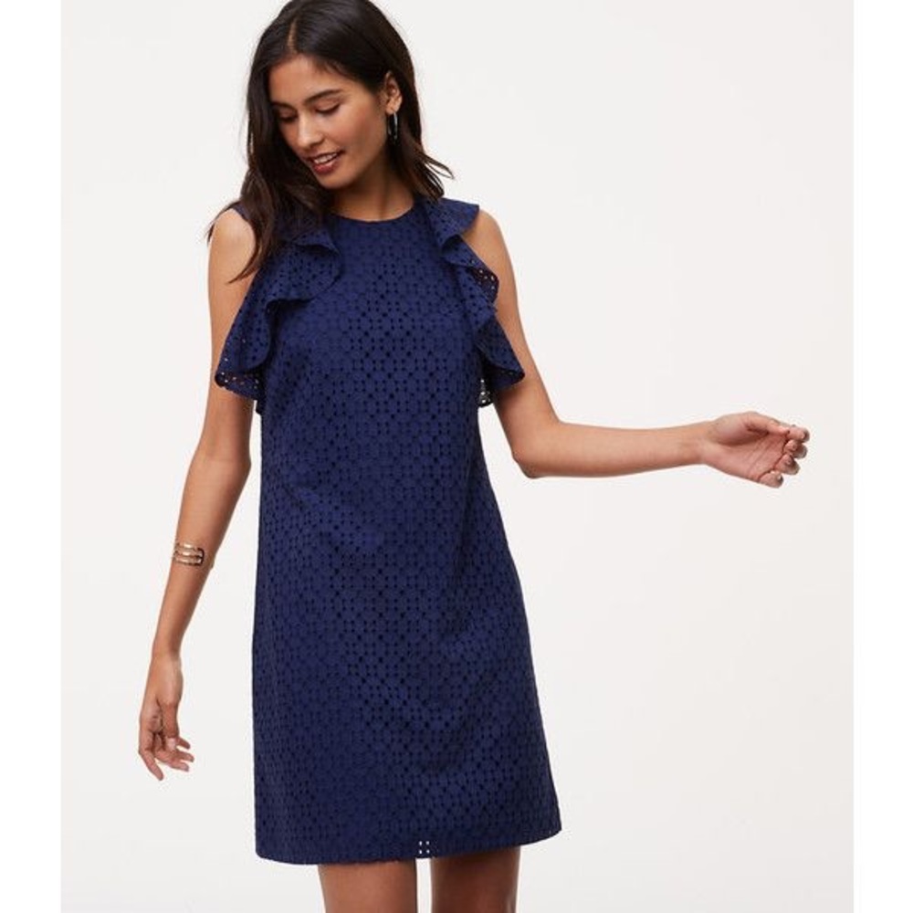 Loft blue eyelet dress
